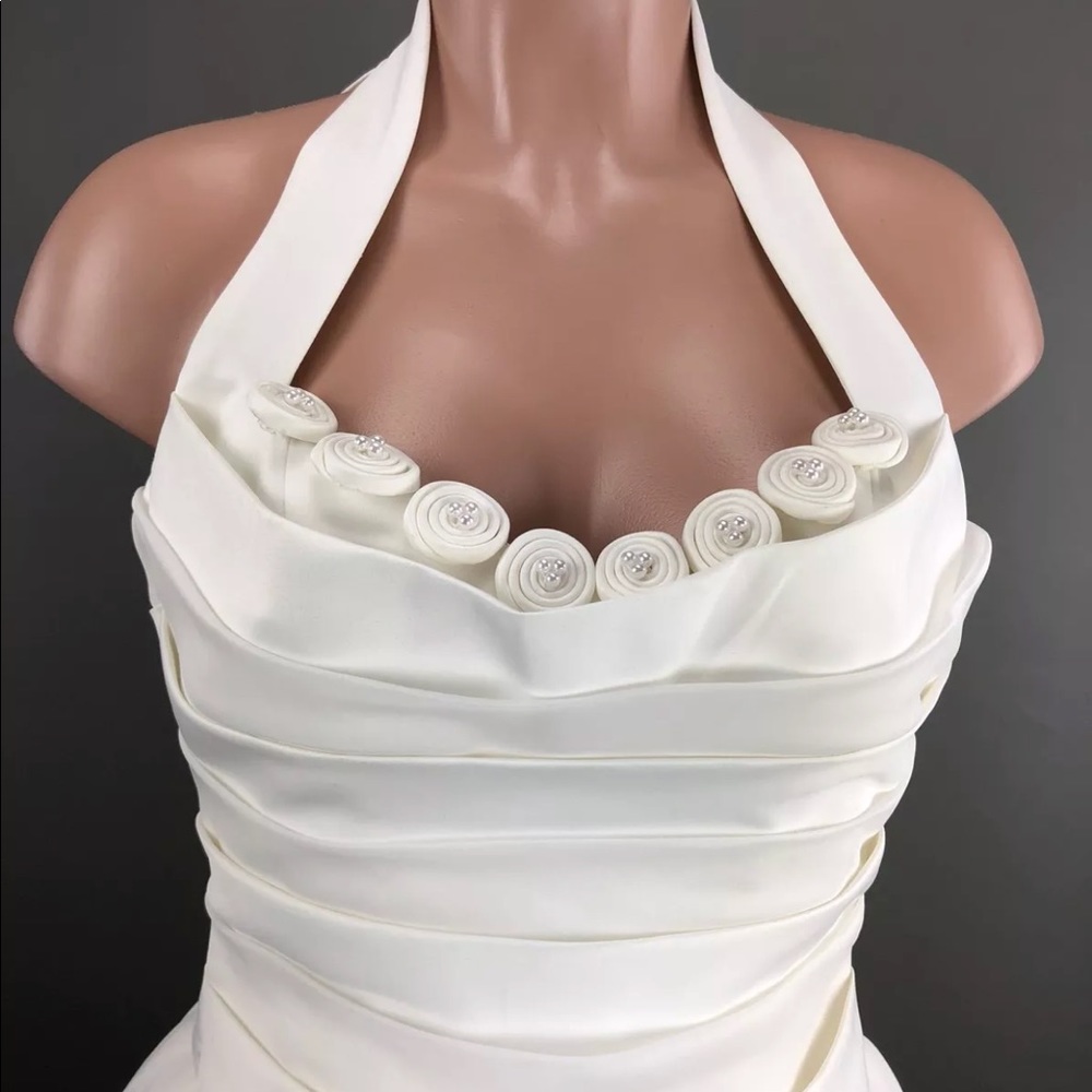 SOLD 90s Deadstock Satin Gala Debut Gown size 2 - Picture 3 of 8